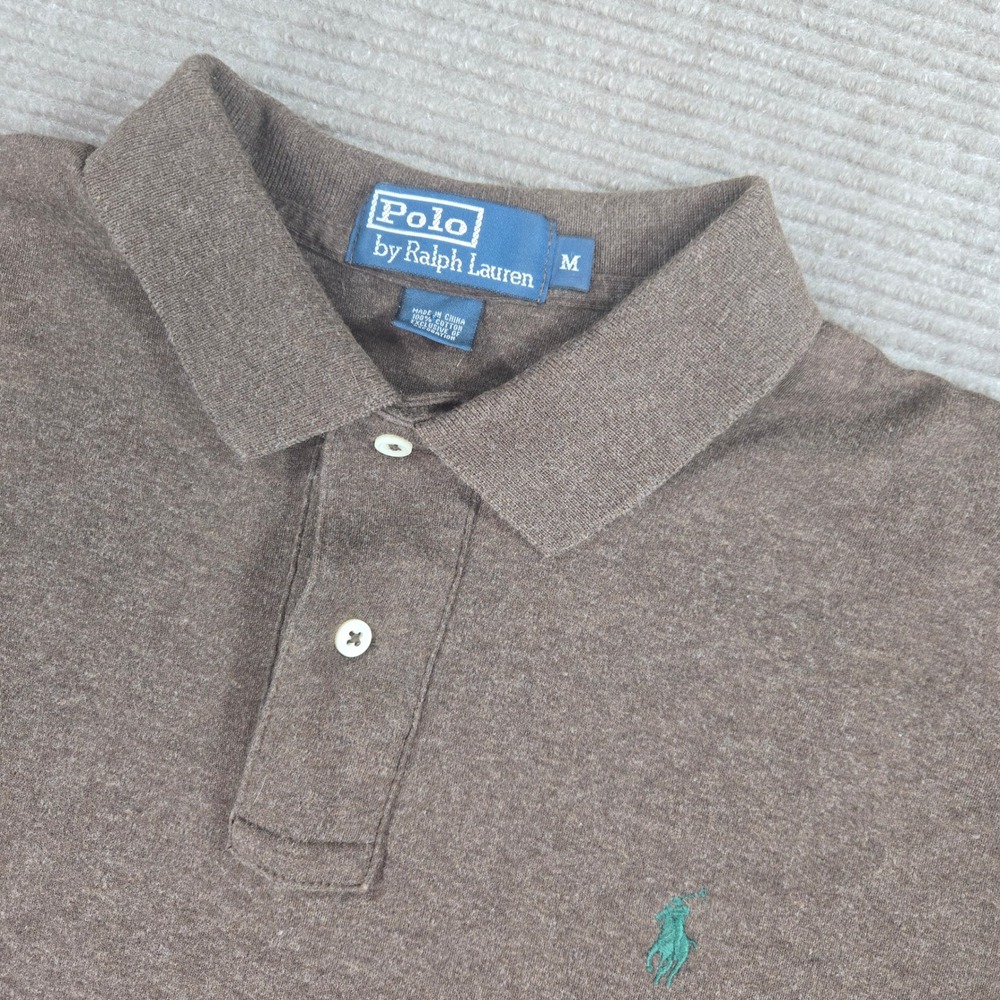 Polo Ralph Lauren Mens M Brown Short Sleeve Pony Logo Cotton Polo Shirt